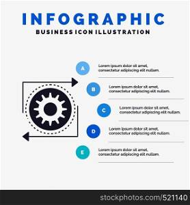 Business, gear, management, operation, process Infographics Template for Website and Presentation. GLyph Gray icon with Blue infographic style vector illustration.. Vector EPS10 Abstract Template background