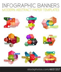 Business geometric infographic banner templates. Business geometric infographic banner templates. Vector text and option presentation templates