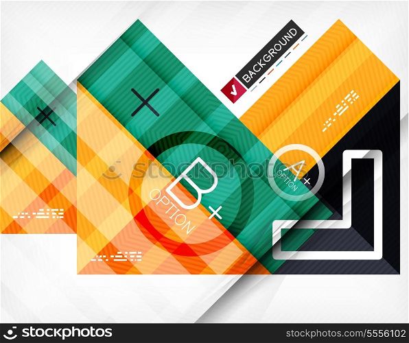 Business geometric infographic poster. Paper geometric shapes with options and space for text. Can be used for web banners, printed materials, business presentations