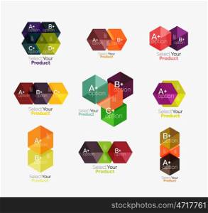 Business geometric layouts with option text. Vector business geometric layouts with option text