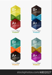 Business geometric layouts with option text. Vector business geometric layouts with option text