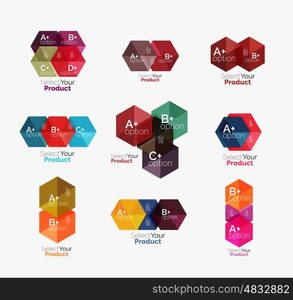 Business geometric layouts with option text. Vector business geometric layouts with option text