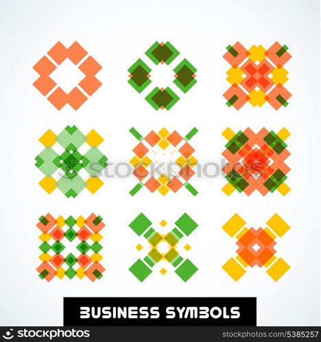 Business geometric shape symbols. Icon set