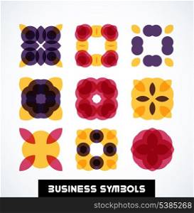 Business geometric shape symbols. Icon set