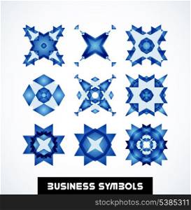 Business geometric shape symbols. Icon set