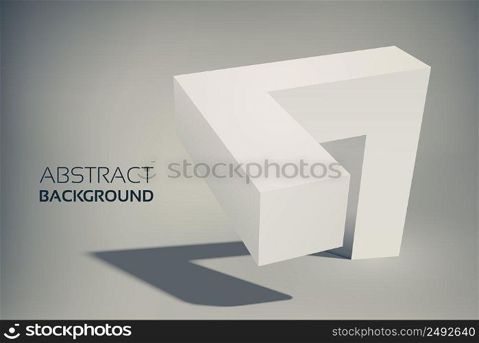 Business geometric web design concept with 3d gray abstract shape on light background isolated vector illustration. Business Geometric Web Design Concept