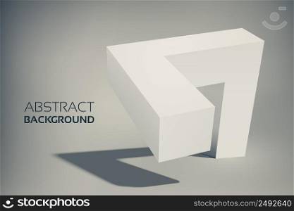 Business geometric web design concept with 3d gray abstract shape on light background isolated vector illustration. Business Geometric Web Design Concept