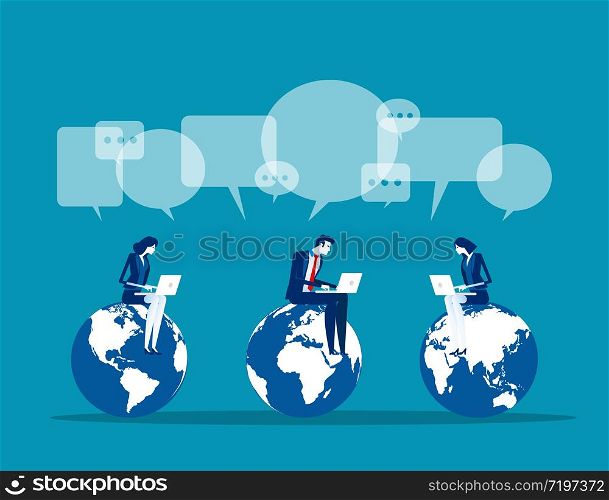 Business global communication, Concept business vector, Technology, Network and Connection, Social media.