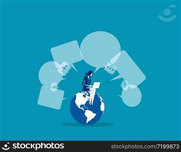 Business global communication, Concept business vector, Technology, Network and Connection, Social media.. Business global communication, Concept business vector, Technology, Network and Connection, Social media.