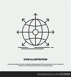business, global, international, network, web Icon. Line vector gray symbol for UI and UX, website or mobile application. Vector EPS10 Abstract Template background