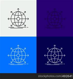 business, global, international, network, web Icon Over Various Background. Line style design, designed for web and app. Eps 10 vector illustration. Vector EPS10 Abstract Template background