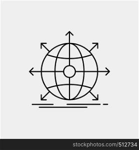 business, global, international, network, web Line Icon. Vector isolated illustration. Vector EPS10 Abstract Template background