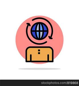 Business, Global, Management, Modern Abstract Circle Background Flat color Icon