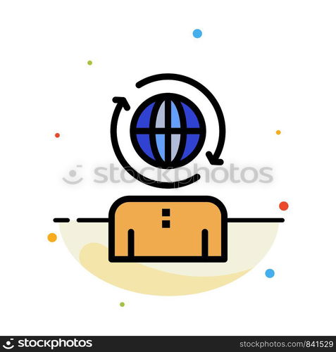 Business, Global, Management, Modern Abstract Flat Color Icon Template