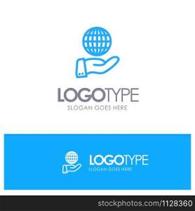 Business, Global, Modern, Services Blue outLine Logo with place for tagline