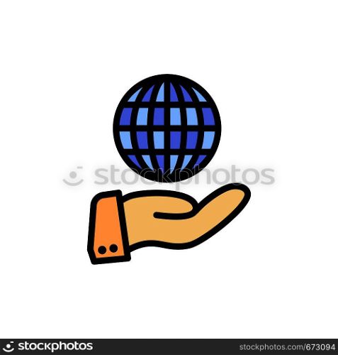 Business, Global, Modern, Services Flat Color Icon. Vector icon banner Template
