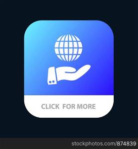 Business, Global, Modern, Services Mobile App Button. Android and IOS Glyph Version