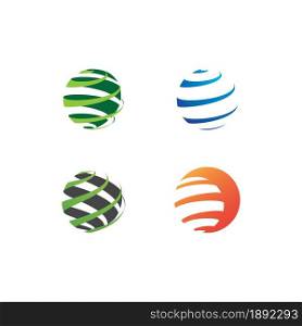 Business global technology logo vector template