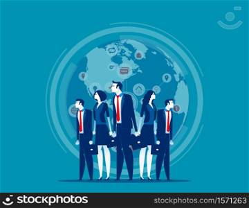 Business globe network. Concept business vector illustration, Finance and industry, Teamwork, Marketing partner.