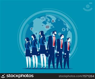 Business globe network. Concept business vector illustration, Finance and industry, Teamwork, Marketing partner.