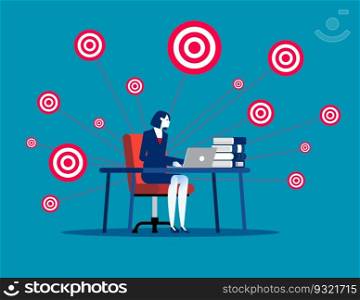 Business goal and strategy. Business workers vector illustration