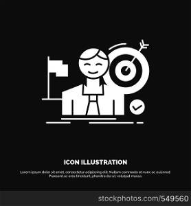 business, goal, hit, market, success Icon. glyph vector symbol for UI and UX, website or mobile application. Vector EPS10 Abstract Template background