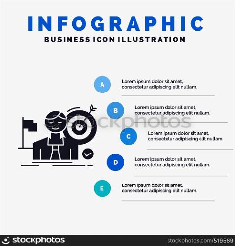 business, goal, hit, market, success Infographics Template for Website and Presentation. GLyph Gray icon with Blue infographic style vector illustration.. Vector EPS10 Abstract Template background