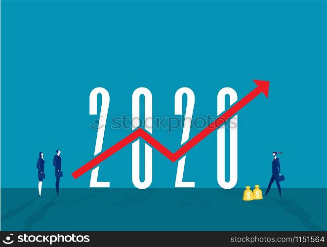 Business goal strategy and grow business invest in new 2020 year.