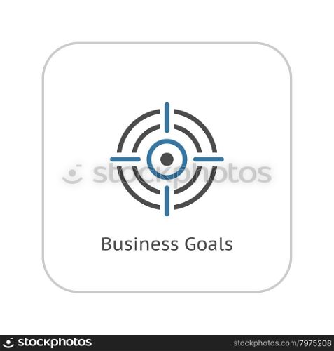 Business Goals Icon. Business Concept. Flat Design. Isolated Illustration.. Business Goals Icon. Flat Design.
