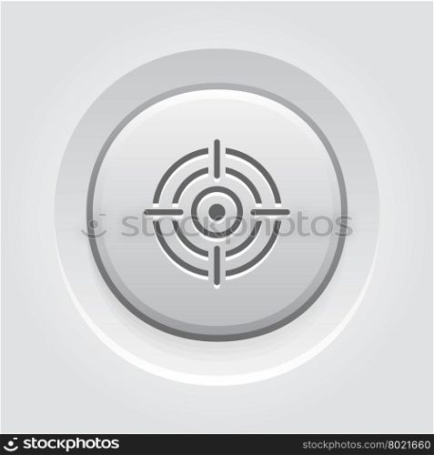 Business Goals Icon. Business Goals Icon. Business Concept. Grey Button Design