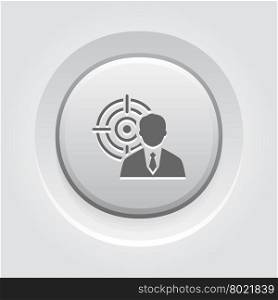 Business Goals Icon. Business Goals Icon. Business Concept. Grey Button Design