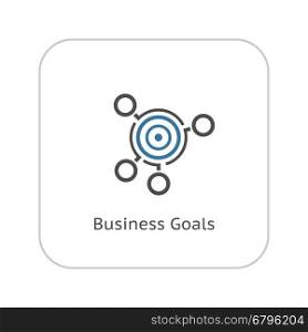 Business Goals Icon. Flat Design.. Business Goals Icon. Business and Finance. Isolated Illustration