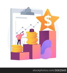 Business goals setting. Company development, increasing income, aiming for leadership. Businessman income boosting determination. Successful entrepreneur. Vector isolated concept metaphor illustration. Ambitious business plans vector concept metaphor