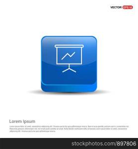 Business graph icon - 3d Blue Button.
