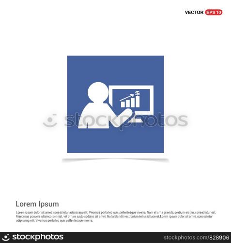 Business graph icon - Blue photo Frame
