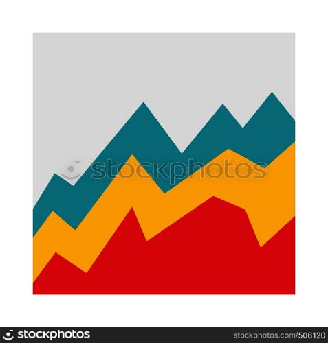 Business graph icon in flat style on a white background . Business graph icon, flat style