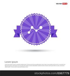 Business graph icon - Purple Ribbon banner