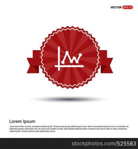 Business graph icon - Red Ribbon banner
