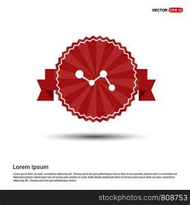 Business graph icon - Red Ribbon banner