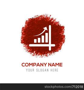 Business graph icon - Red WaterColor Circle Splash