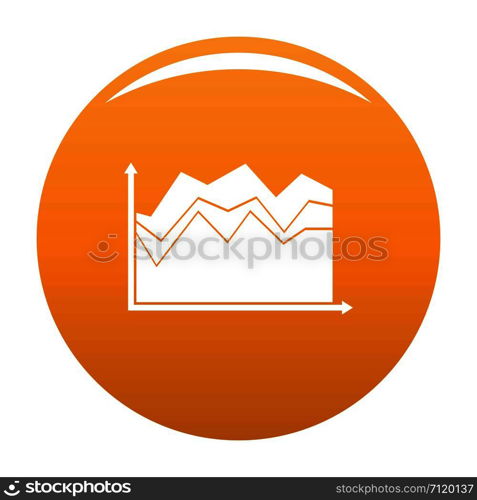 Business graph icon. Simple illustration of graph vector icon for any any design orange. Business graph icon vector orange