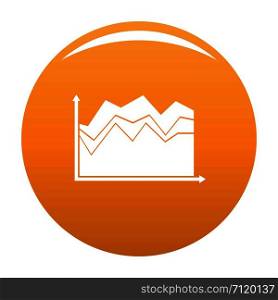 Business graph icon. Simple illustration of graph vector icon for any any design orange. Business graph icon vector orange