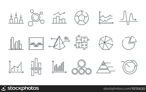 Business graph icon. Trending charts simple linear diagram arrows vector symbols. Chart and diagram graph, business line trend illustration. Business graph icon. Trending charts simple linear diagram arrows vector symbols