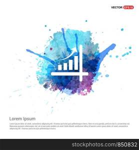 Business graph icon - Watercolor Background