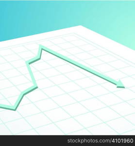 Business graph showing the crash in the world banks