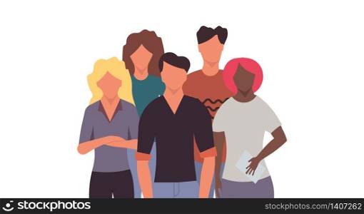 Business group people teamwork concept communication character set. Vector flat illustration social work leadership employee meeting background. Cartoon crowd standing human organization together