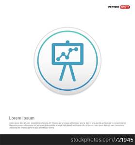 Business Growing Chart Presentation Icon - white circle button