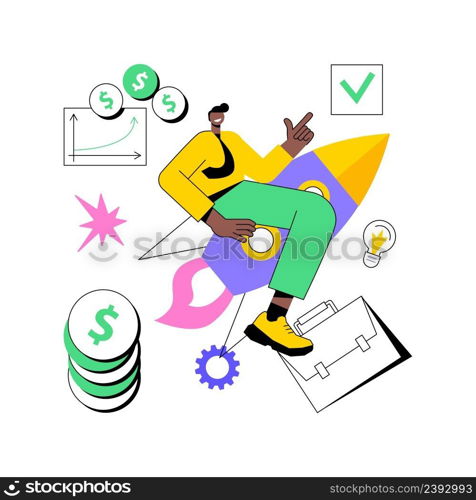 Business growth abstract concept vector illustration. Sustainable development, business strategy, evolution progress, industry lifecycle, businness model, up front investment abstract metaphor.. Business growth abstract concept vector illustration.