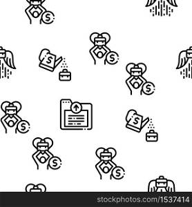 Business Growth And Management Seamless Pattern Vector Thin Line. Illustrations. Business Growth And Management Icons Set Vector
