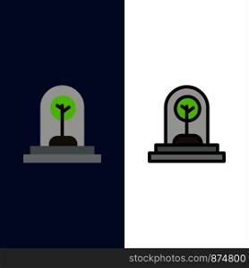 Business, Growth, New, Plant, Tree Icons. Flat and Line Filled Icon Set Vector Blue Background